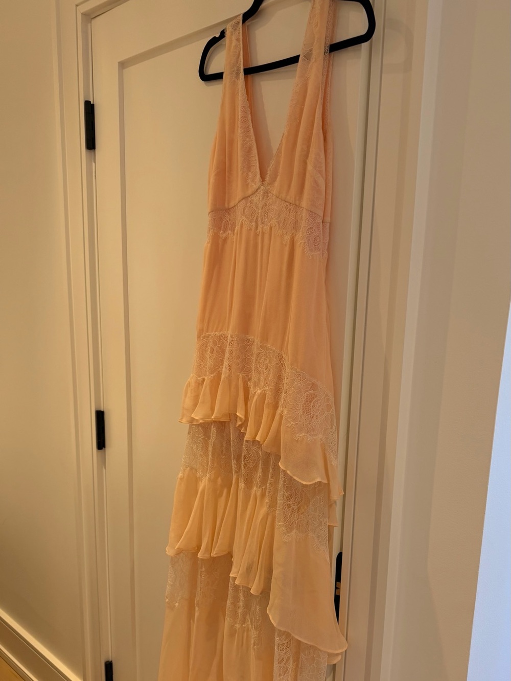 LoveShackFancy Callista Lace Tiered Maxi Dress - Lingerie Peche - Picture 9 of 9